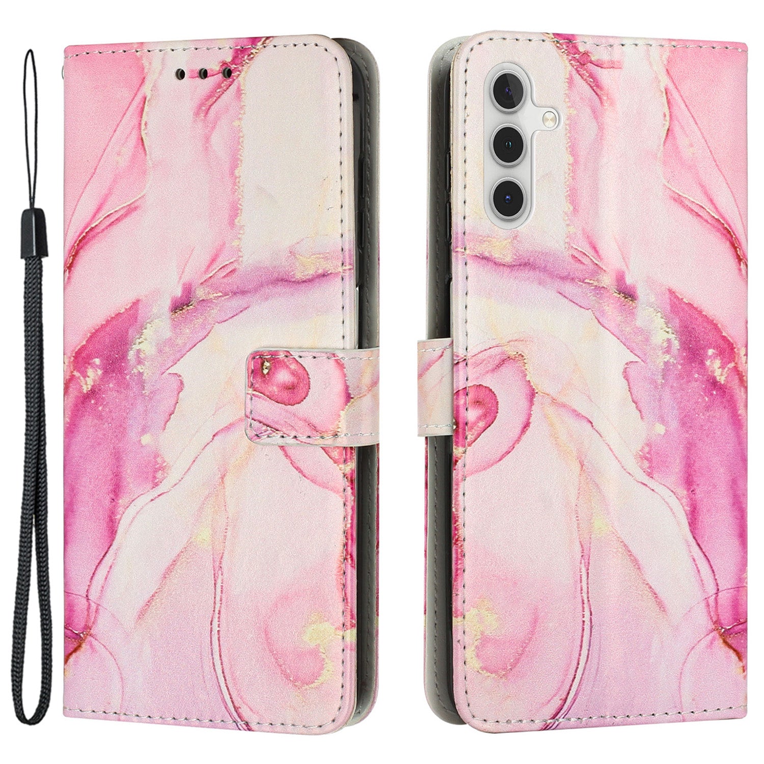 Leather Case for Samsung Galaxy S23 FE Stand Marble Pattern Phone Wallet Cover with Wrist Strap Leather Case for Samsung Galaxy S23 FE Stand Marble Pattern Phone Wallet Cover with Wrist Strap
